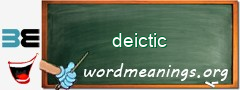WordMeaning blackboard for deictic